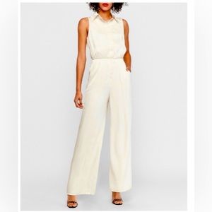 EXPRESS X Karla Satin Sleeveless Wide Leg J/Suit M